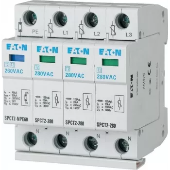 Eaton SPCT2-280-3+NPE Type 2 pārsprieguma aizsardzības ierīce - 3P+NPE, 20kA, DIN sliedes montāža