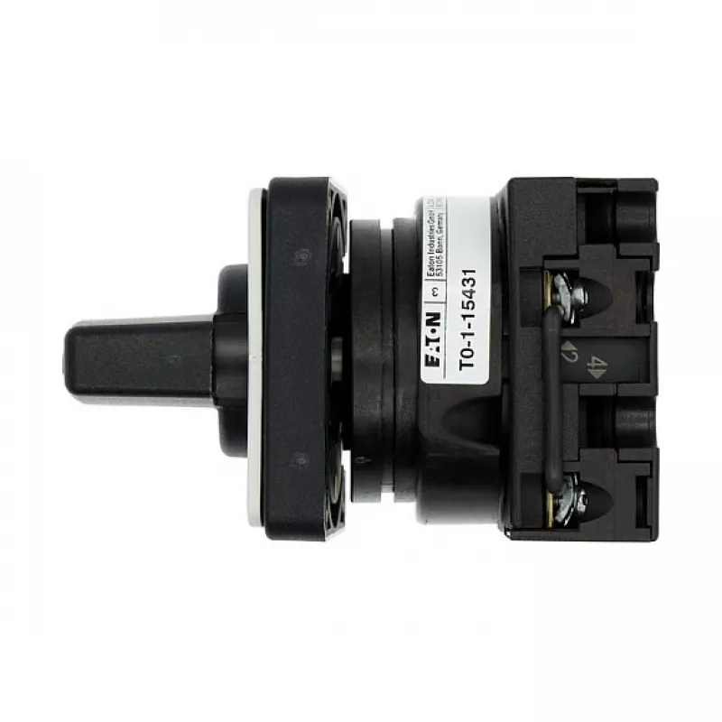 Eaton T0-1-15431/E 1-polīgs kameras slēdzis 20A, 690V maiņstrāva, melns/pelēks, priekšējā montāža, IP65