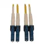 Eaton Tripp Lite sērija N370X-01M 400G dupleksais vienmodas 9/125 OS2 pārslēdzams optiskās šķiedras kabelis (LC/UPC M/M, 1m, LSZH, dzeltens)