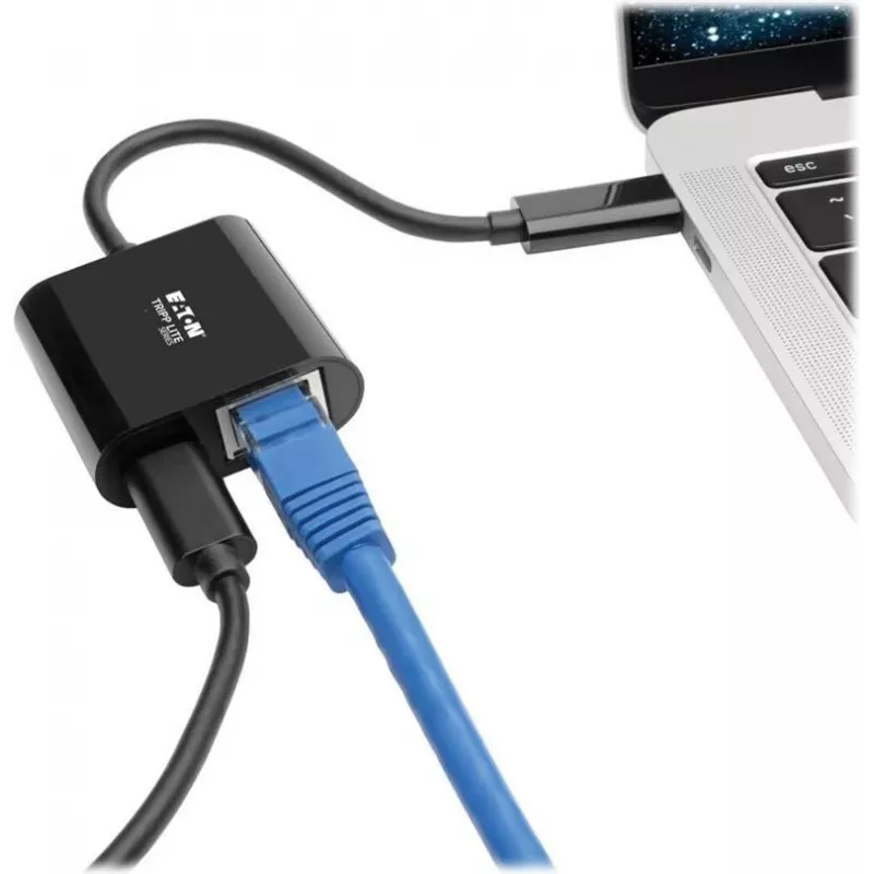 Eaton Tripp Lite U436-06N-GB-C USB-C uz Gigabit Ethernet adapteris ar USB-C PD uzlādi - Thunderbolt 3 - melns