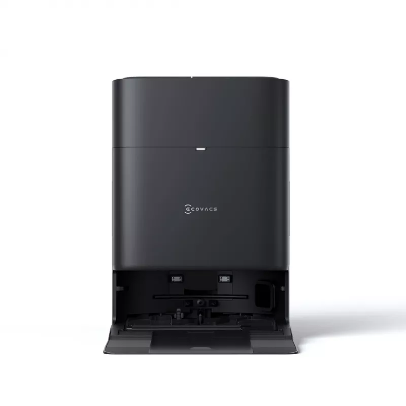ECOVACS DEEBOT T80S OMNI robotu putekļsūcējs ar automātiskās iztukšošanas staciju, 6000 Pa sūkšanas jauda, karstā ūdens mopu mazgāšana, karstā gaisa žāvēšana, AIVI 3D 2.0 šķēršļu apiešana, TrueMapping 2.0 LiDAR navigācija, melns