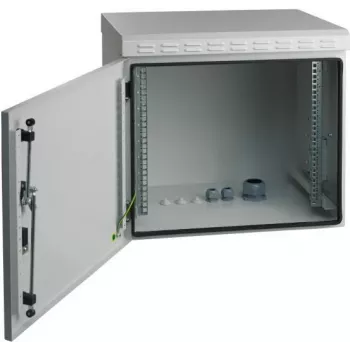 EFB Elektronik 19 inch sienas korpuss IP55, 7U, tērauda durvis, dziļums 600 mm, RAL 7035 (gaiši pelēks)