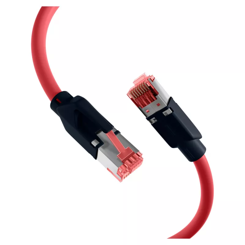 EFB ELEKTRONIK RJ45 savienojuma kabelis Cat.6A S/FTP PUR Draka UC900 TM21 sarkans 0,25 m