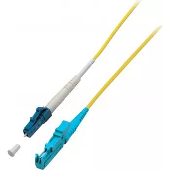 EFB-Elektronik Simplex optiskās šķiedras savienojuma kabelis E2000 APC uz LC UPC OS2 3m dzeltens LSZH 9/125µm O0863.3