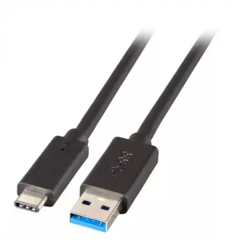 EFB Elektronik USB 3.2 Gen 1 SuperSpeed kabelis, Type-A vīrišķais uz Type-C vīrišķo, 3A, 5 Gbit/s, 0,5 m, melns