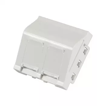 EFB ET-25028 Centrālā montāžas plāksne 2 Keystone moduļiem, leņķa izeja, 45x45 mm