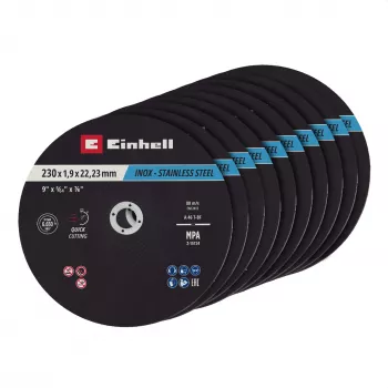 Einhell 230 x 2,0 mm plānie griešanas diski leņķa slīpmašīnām, 10 gab. iepakojums 711524