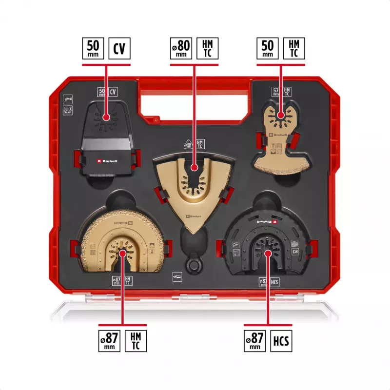 Einhell 708110 XLPLUS-CASE HCS HM daudzfunkcionālo instrumentu piederumu komplekts, 37 daļas