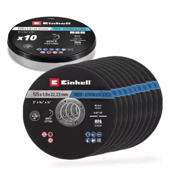 Einhell plānais griešanas disks Ø 125 x 1,0 mm, 10 gab. leņķa slīpmašīnām (711442)