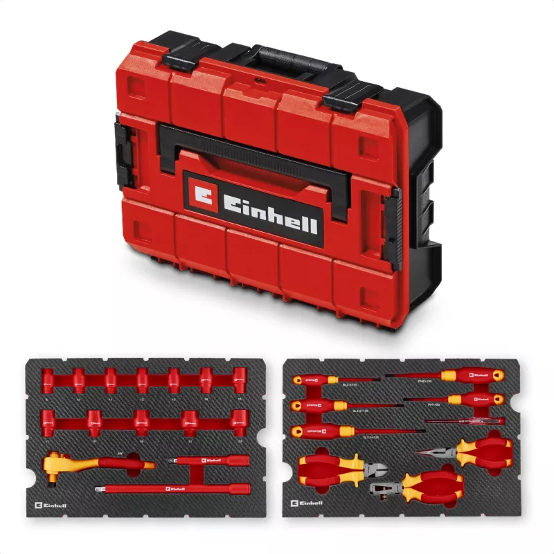 Einhell E-Case VDE Instrumentu kārba 24-daļīgs elektriķa komplekts (sarkans/dzeltens)
