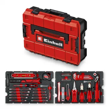 EINHELL-KWB E-Case Instrumentu kaste pārvākšanai, 79 daļas (Melna/Sarkana)