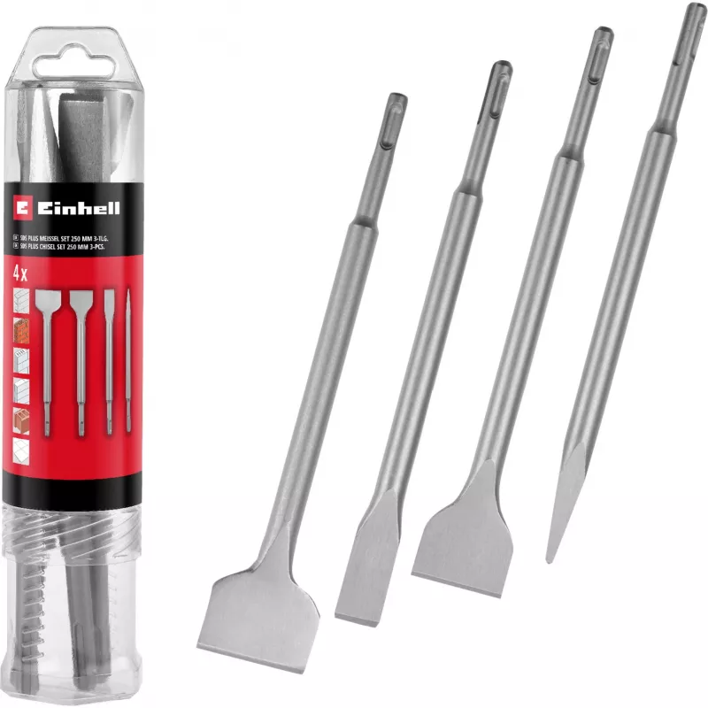 EINHELL-KWB SDS-plus Kalšu komplekts 250mm, 4 gab.