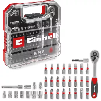EINHELL-KWB Uzgriežņu un uzgaļu komplekts 1/4 collas 37 daļas L-CASE