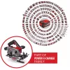 Einhell Power X-Change Bezvadu Rokas Ripzāģis TE-CS 18/150-2 Li-Solo, 18V (Sarkans/Melns, Bez Akumulatora un Lādētāja)