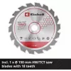 Einhell Power X-Change Bezvadu Rokas Ripzāģis TE-CS 18/150-2 Li-Solo, 18V (Sarkans/Melns, Bez Akumulatora un Lādētāja)