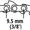 Einhell rezerves ķēde 4501754 GC-LC 18 Li un GE-LC 18 Li bezvadu motorzāģiem, 3/8 collu LP solis, 1,3 mm biezums, 40 piedziņas posmi, 25 cm sliede, pusšķēpa