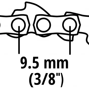 Einhell rezerves ķēde 4501754 GC-LC 18 Li un GE-LC 18 Li bezvadu motorzāģiem, 3/8 collu LP solis, 1,3 mm biezums, 40 piedziņas posmi, 25 cm sliede, pusšķēpa