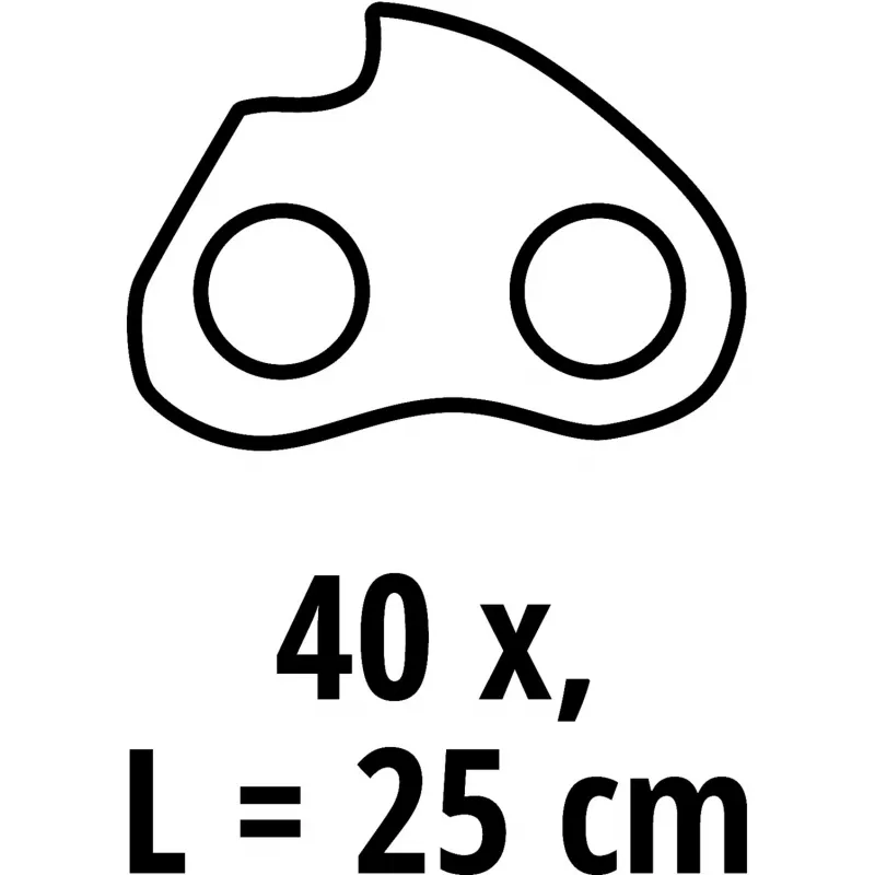 Einhell rezerves ķēde 4501754 GC-LC 18 Li un GE-LC 18 Li bezvadu motorzāģiem, 3/8 collu LP solis, 1,3 mm biezums, 40 piedziņas posmi, 25 cm sliede, pusšķēpa