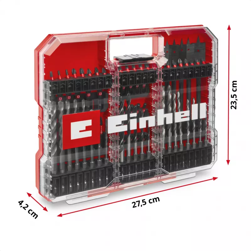 EINHELL XL-CASE Trieciena uzgaļu un urbju komplekts, 95 daļas, Urbju un uzgaļu komplekts