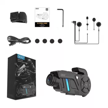 EJEAS K1Pro Motocikla Intercoms ar 1080P Ierakstītāju