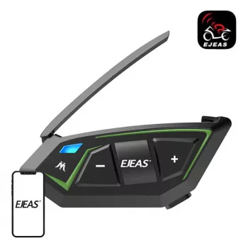 EJEAS MS8-SE Bluetooth motociklu intercoms - 8 braucējiem, 1,5 km diapazons, IP65, 20h sarunu laiks