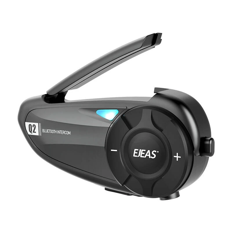EJEAS Q2 Motocikla Intercoms ar Bluetooth 5.1, 800m Diapazons, IP65, DSP & CVC Trokšņu Samazināšana, FM Radio, Balss Asistents, USB-C, Līdz 20h Sarunu Laiks