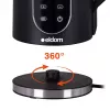 ELDOM C560 Nuvia bezvadu tējkanna ar temperatūras kontroli, 1,7 L, 2200 W, LED displejs, nerūsējošais tērauds/melna