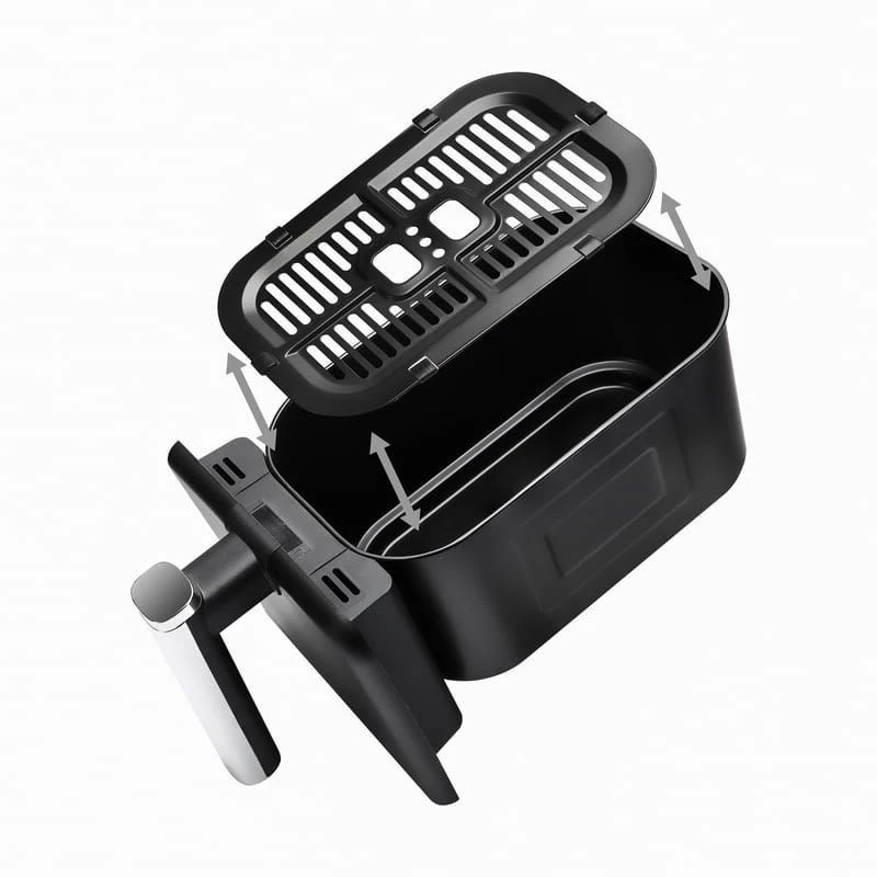 ELDOM FR200 gaisa fritieris 9L dubultais grozs 2200W 8 programmas LED displejs melns