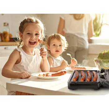 Eldom GK110 Contact Grill 2000 W Melns/Sudraba
