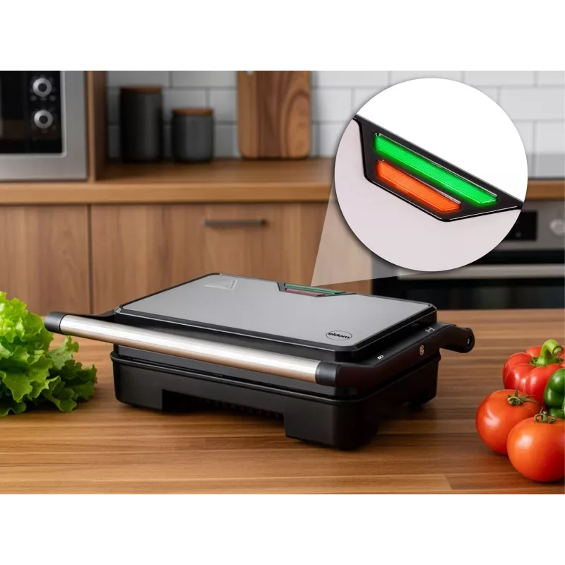 Eldom GK110 Contact Grill 2000 W Melns/Sudraba