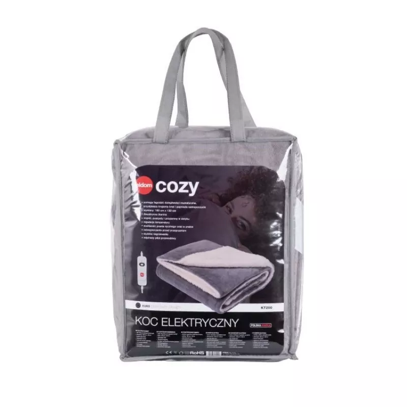 ELDOM KT200 Cozy Electric Underblanket 150 x 80 cm Pelēks 60W 3 Heat Levels