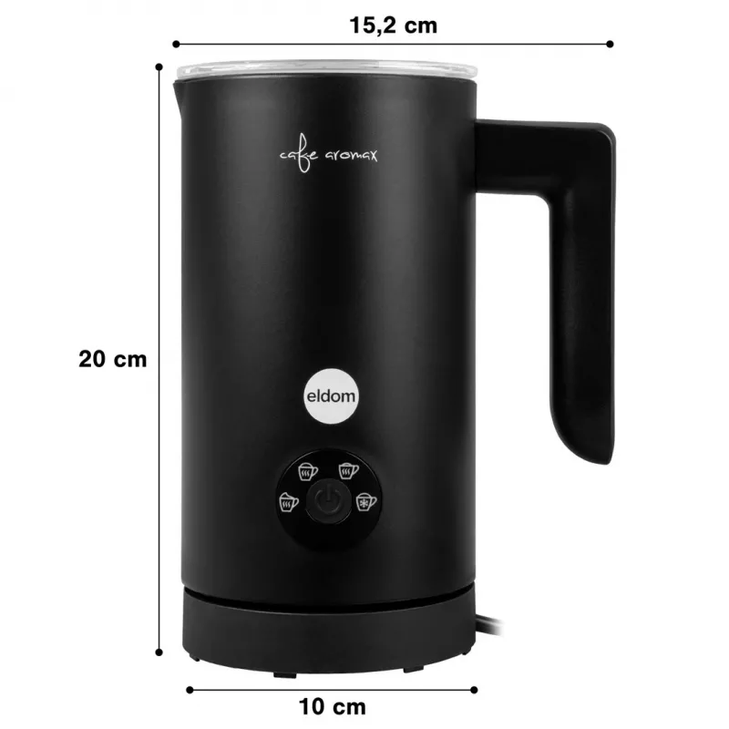 ELDOM SI560C Piena putotājs melns - 500W automātiska karstā un aukstā putošana, 300ml sildīšana, nerūsējošais tērauds