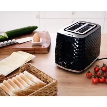 ELDOM TO280C Toaster TOSTI, Maizīšu plaukts, Atkausēšanas sistēma, Melns