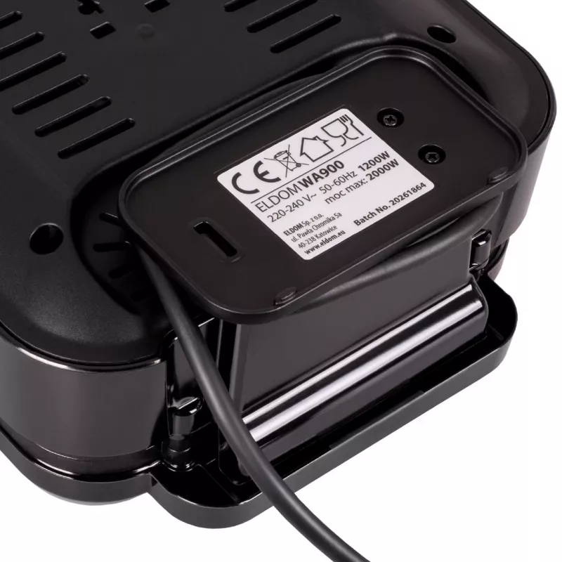 ELDOM WA900 Vafļu dzelzs 1200W Melns
