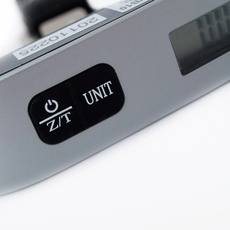 ELDOM WB10 Digitalais bagāžas svari 50 kg ar fona apgaismojumu LCD, nerūsējošā tērauda āķis, taras un turēšanas funkcijas