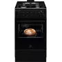 Electrolux 600 Series gāzes plīts ar elektrisko cepeškrāsni, melna, 50 cm