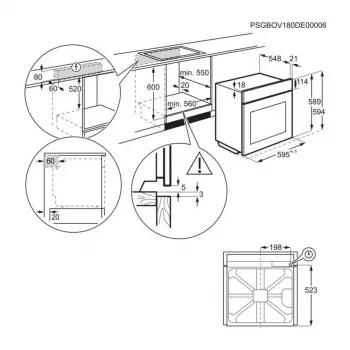 Electrolux EOE8P39WX Iebūvējamā elektriskā cepeškrāsns ar pirolītisko tīrīšanu, 71L, A+ enerģija