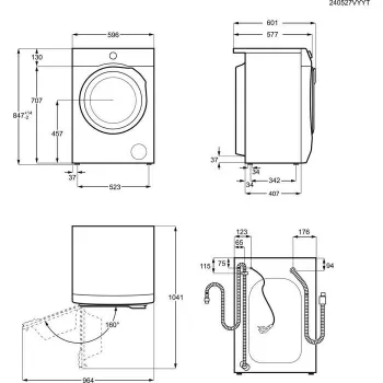 Electrolux EW2F528WP Priekšējās ielādes veļas mazgājamā mašīna, 8 kg, 1200 RPM, balta