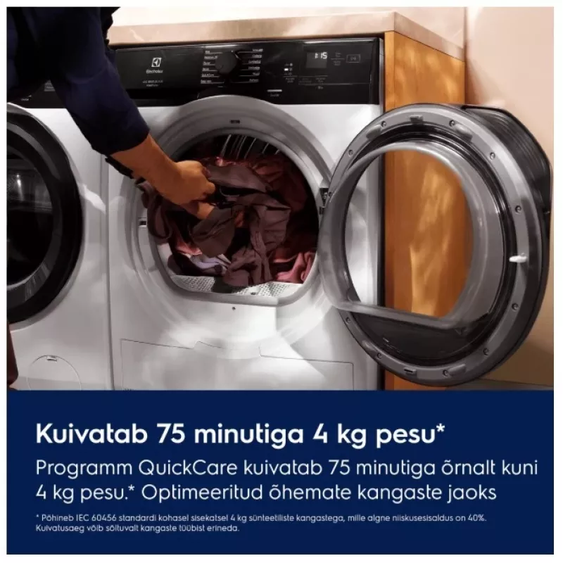 Electrolux EW6D98BEE Brīvi stāvoša veļas mazgājamā mašīna ar žāvētāju, 8 kg mazgāšana / 5 kg žāvēšana, 1600 apgr./min, balta