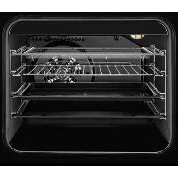 Electrolux LKR564275K brīvstāvoša elektriskā plīts ar keramisko plīts virsmu un ventilatora cepeškrāsni, melna