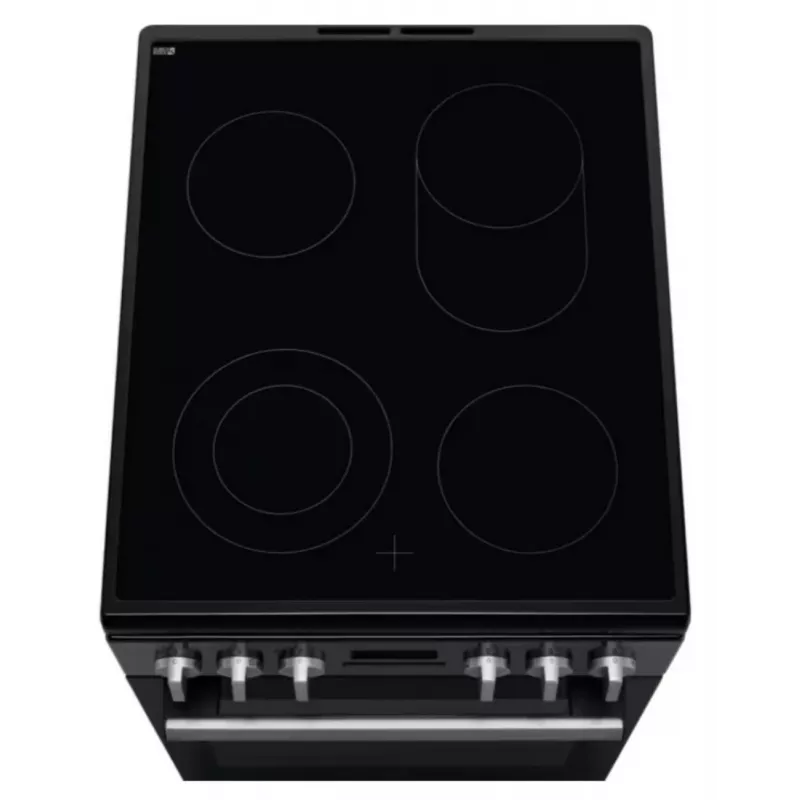 Electrolux LKR564275K brīvstāvoša elektriskā plīts ar keramisko plīts virsmu un ventilatora cepeškrāsni, melna