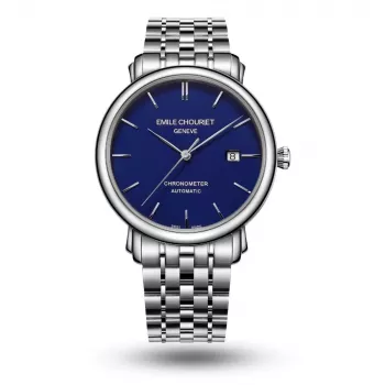 EMILE CHOURIET Vīriešu 001168G406698 Automātiskais Niršanas Pulkstenis 40mm Melns Ciparnīca Nerūsējošā Tērauda Rokasprādze