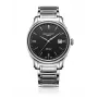EMILE CHOURIET Vīriešu Šveices automātiskais pulkstenis 40mm Nerūsējošais tērauds Melns ciparnīca Ādas siksniņa 081128G62586