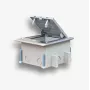 EMITER Floor Box 6M IP66 - Grīdas kārba 22.5x45 mm (45x45 mm) standarta kontaktligzdu uzstādīšanai, ar atveramu vāku