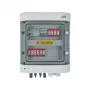 EMITER Switchgear Attached DCAC Hermetic IP65 EMITTER ar līdzstrāvas pārsprieguma aizsargu Dehn 1000V Type 2, 2 x PV virkne, 2 x MPPT // maiņstrāvas Dehn Type 2, 16A 3-F, RCD Type A 40A/300mA