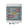 EMITER Switchgear Attached DCAC Hermetic IP65 EMITTER ar līdzstrāvas pārsprieguma aizsardzību Dehn 1000V Type 2, 2 x PV virkne, 2 x MPPT // maiņstrāvas Dehn Type 2, 16A 3-fāžu