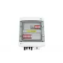 EMITER Switchgear Attached DCAC Hermetic IP65 EMITTER ar DC pārsprieguma aizsardzību Dehn 1000V Type 2, 2 x PV virkne, 2 x MPPT // un AC Dehn Type 2, 20A 3-fāžu