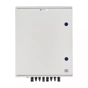 EMITER Switchgear Attached DCAC Hermetic IP66 EMITTER ar DC Pārsprieguma Aizsargu Dehn 1000V Type 2, 6 x PV String, 6 x MPPT // AC Dehn Type 2, 100A 3-Fāzes, FR 100A, Fāzes Signalizācija + Ligzda