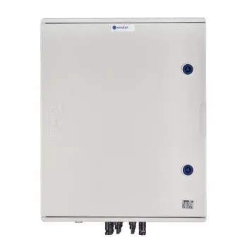 EMITER Switchgear Attached DCAC Hermetic IP66 EMITTER ar DC pārsprieguma aizsardzību Dehn 1000V Type 1+2, 4 x PV virkne, 4 x MPPT // Ogr. AC Dehn Type 1+2, 100A 3-fāžu, FR 100A, Syg. Faz + kontaktligzda