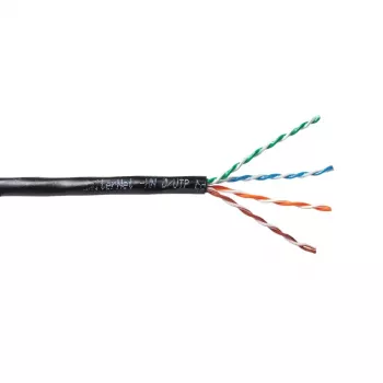 EmiterNet Outdoor Gel-Filled UTP Cat.5e kabelis, masīvs varš, 4x2x0,5mm, PE apvalks, melns, 305m